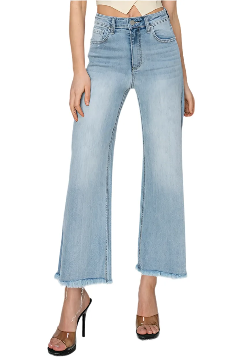 Risen High Waisted Wide Leg Jean