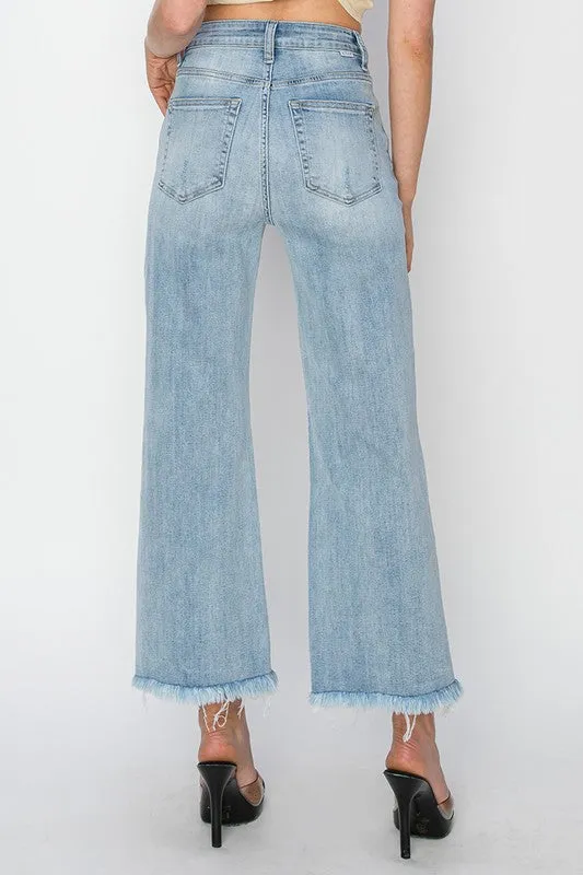 Risen High Waisted Wide Leg Jean