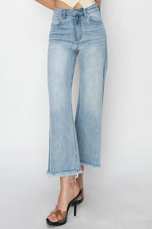 Risen High Waisted Wide Leg Jean