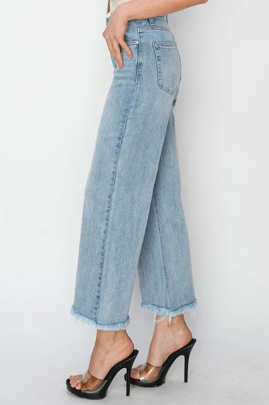 Risen High Waisted Wide Leg Jean