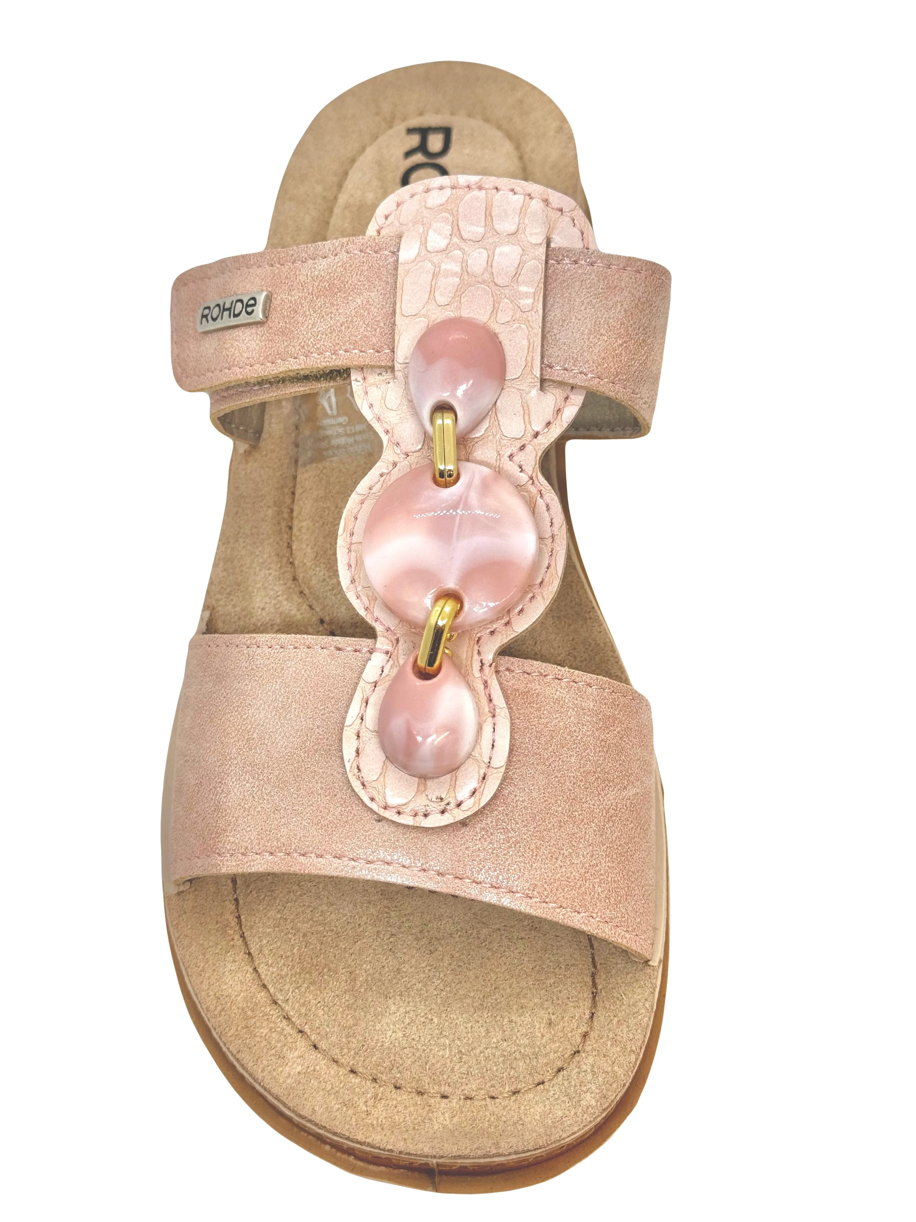 Rohde Baviera Ladies Stone Trim Footbed Sandal