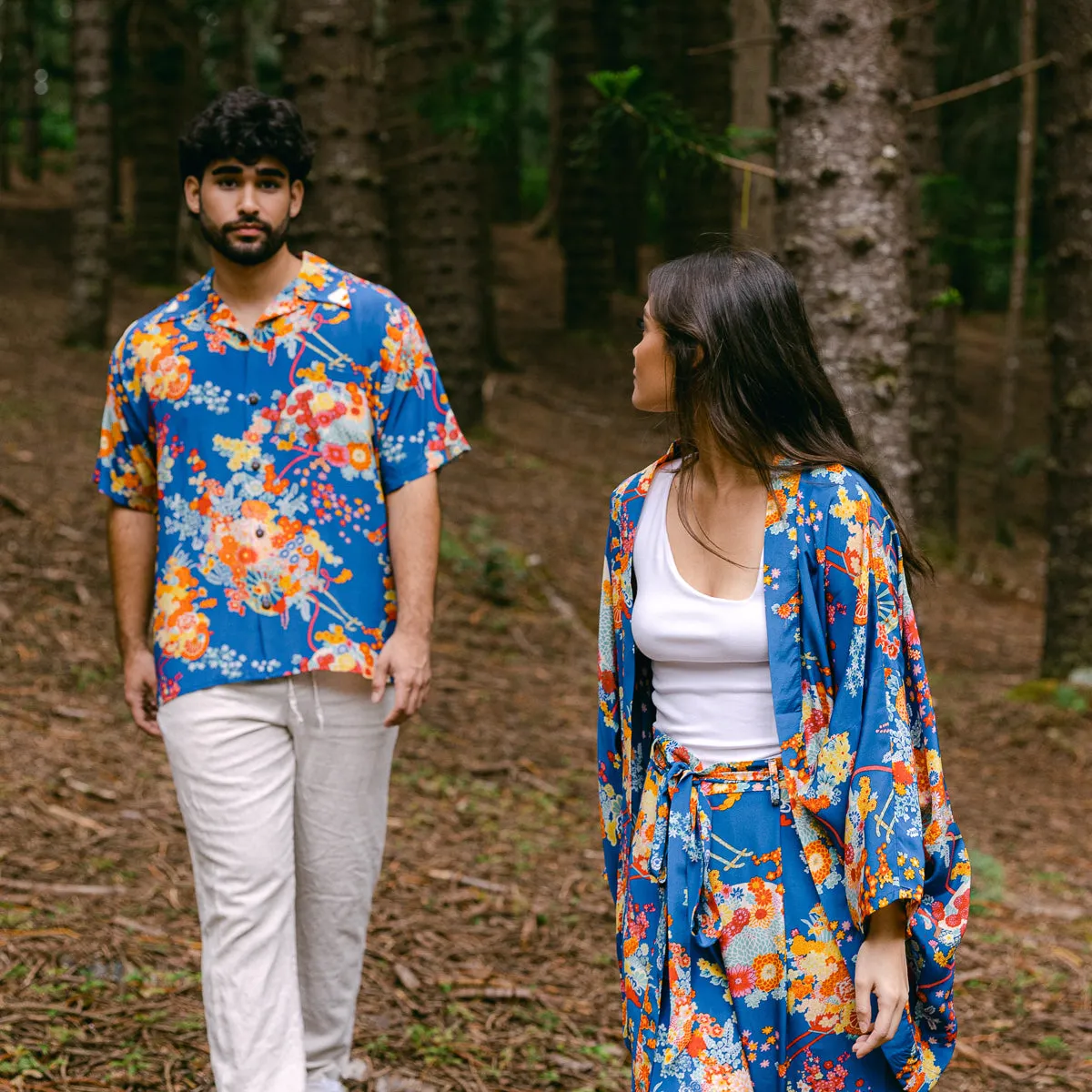 Romeo and Juliet (Kimono Cover-Up) - Blue