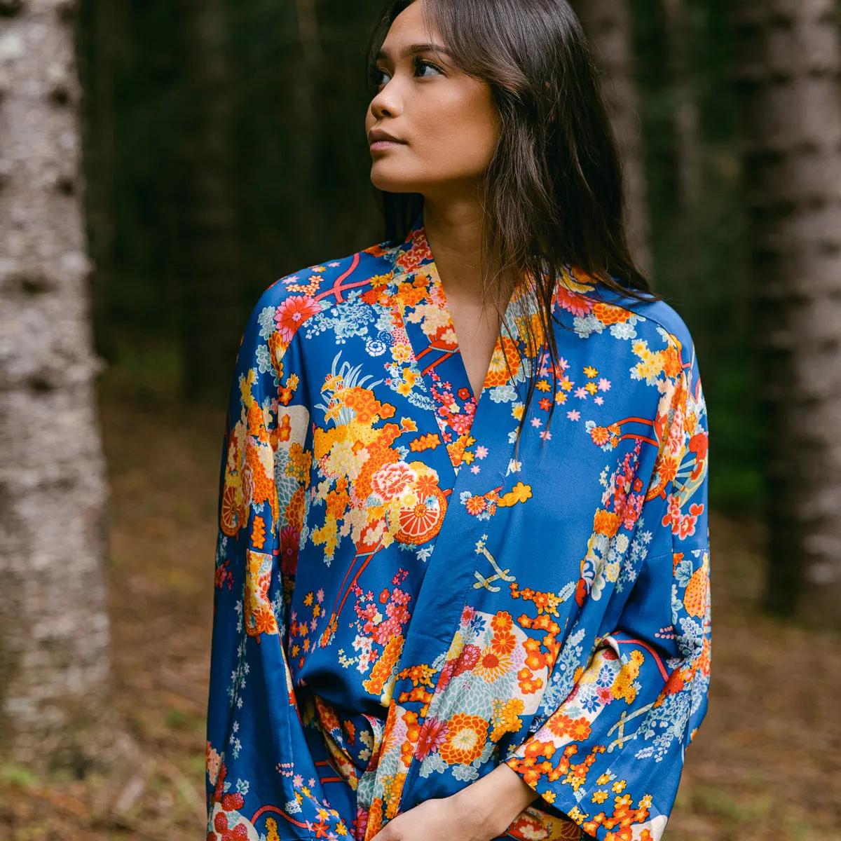 Romeo and Juliet (Kimono Cover-Up) - Blue