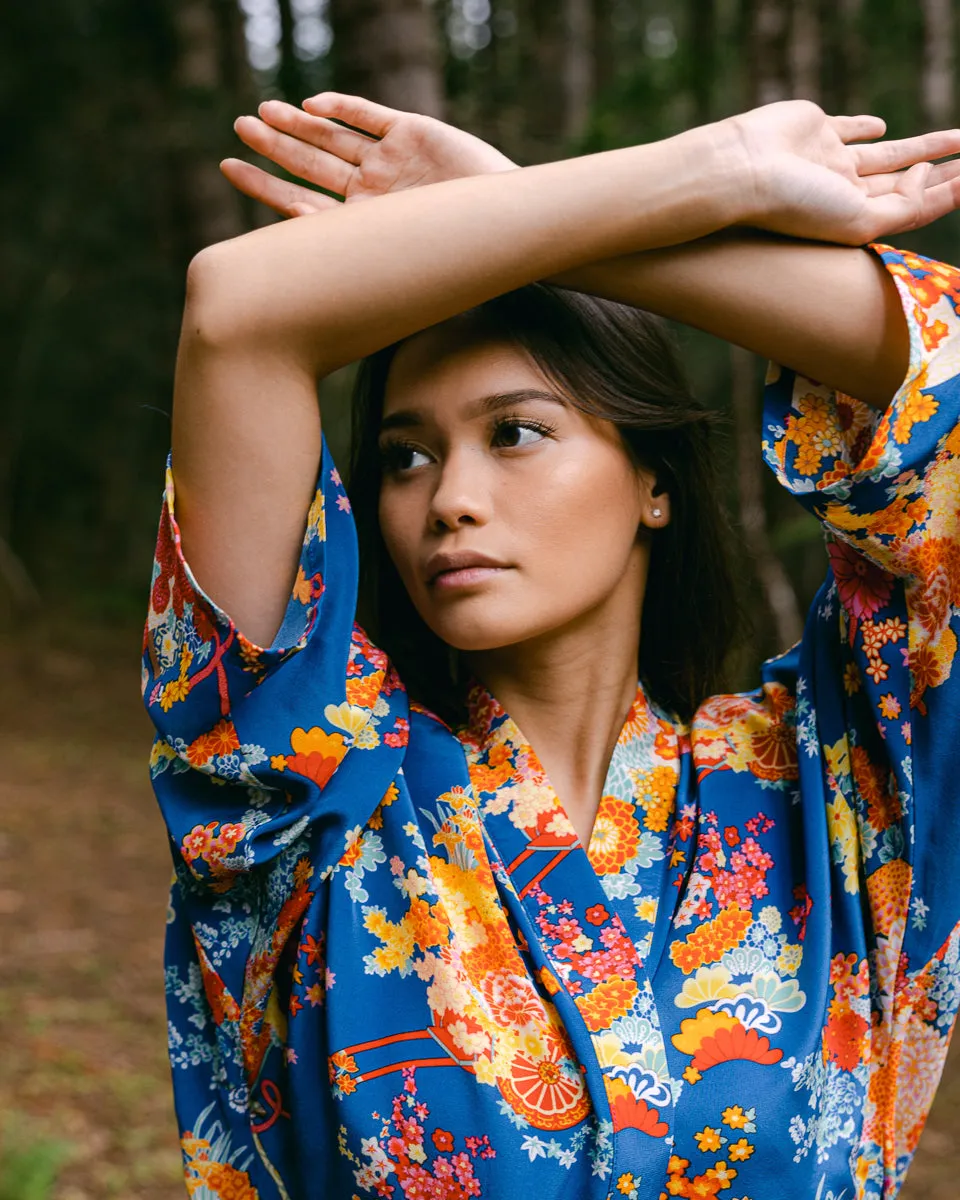 Romeo and Juliet (Kimono Cover-Up) - Blue