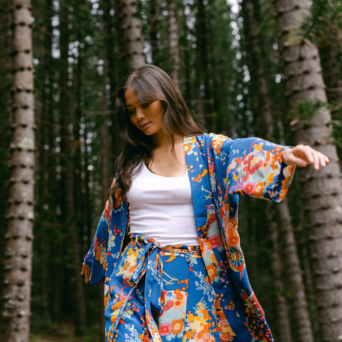 Romeo and Juliet (Kimono Cover-Up) - Blue
