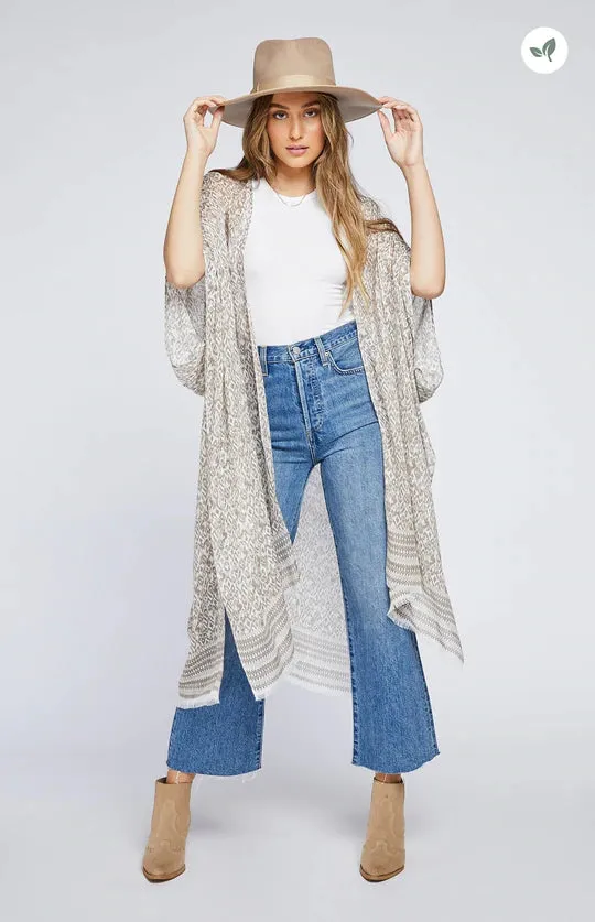 Sandstone Mosaic Kimono Coverup