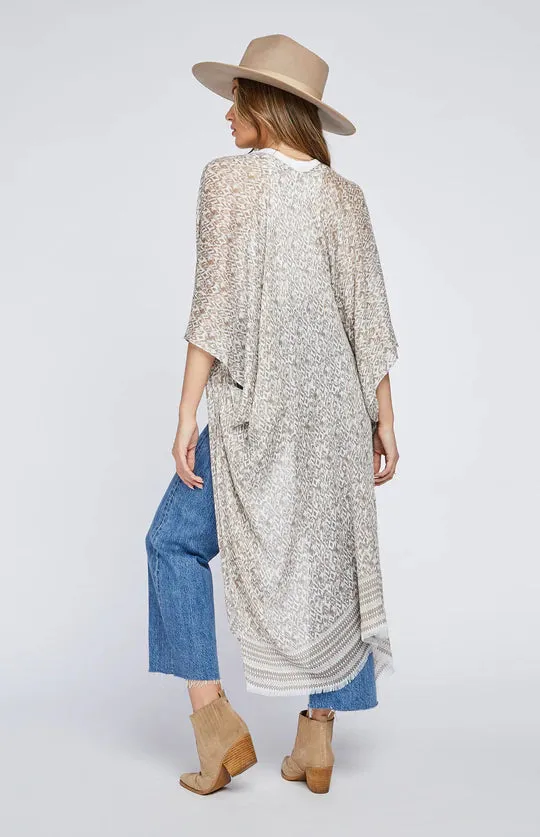 Sandstone Mosaic Kimono Coverup
