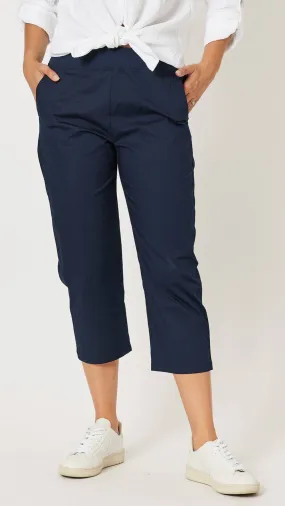 Santorini  Relaxed Cotton Pant -Navy