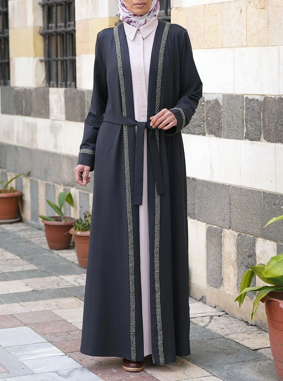 Sequined Detachable Belt Kimono