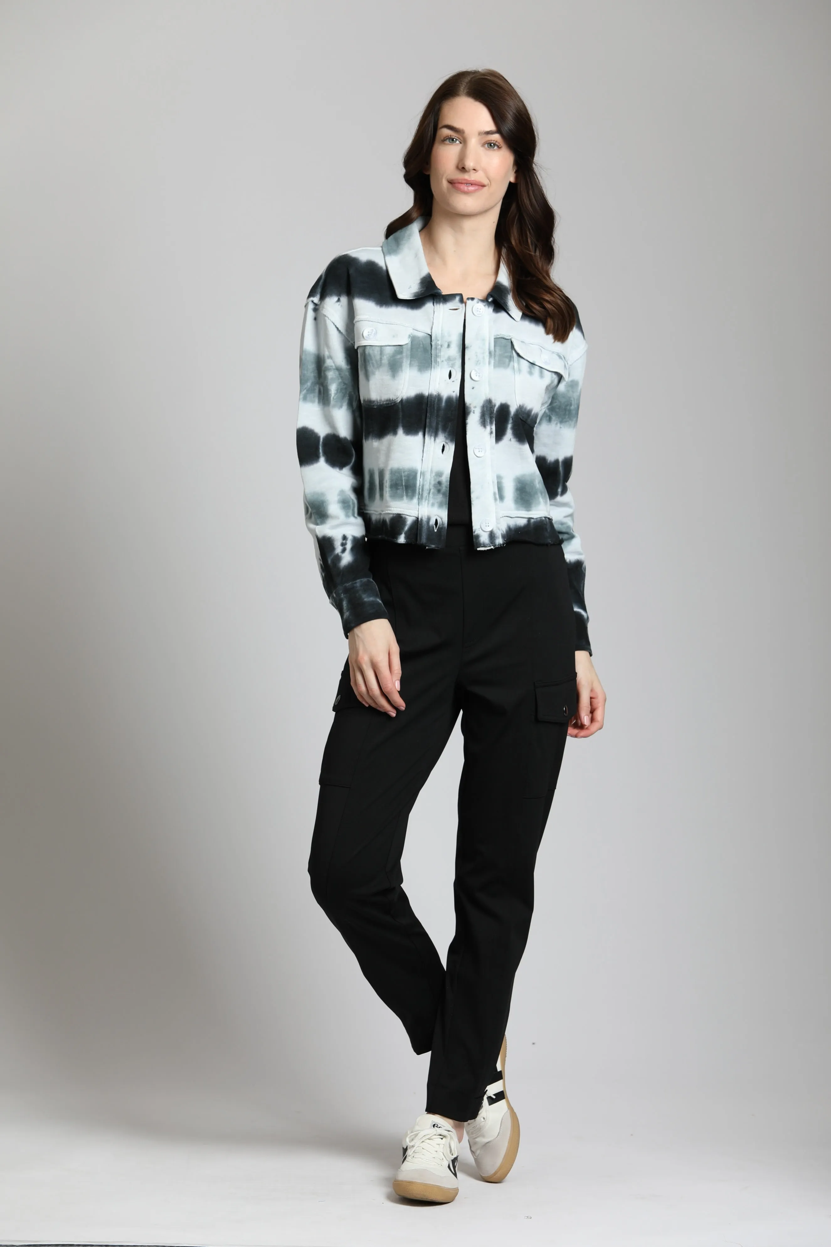 Shades of Gret Tie-Dyed Raw Edge Jacket
