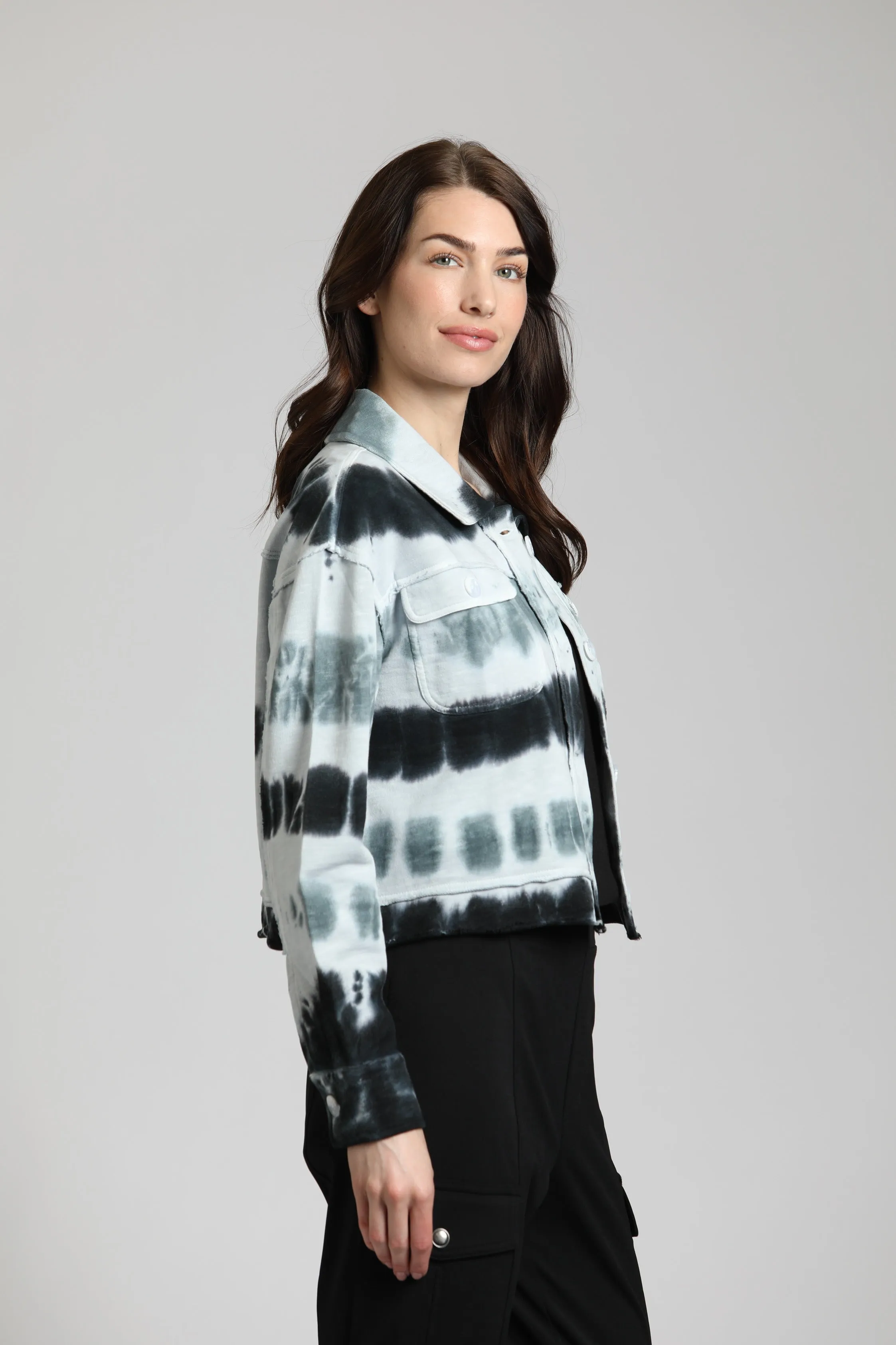Shades of Gret Tie-Dyed Raw Edge Jacket