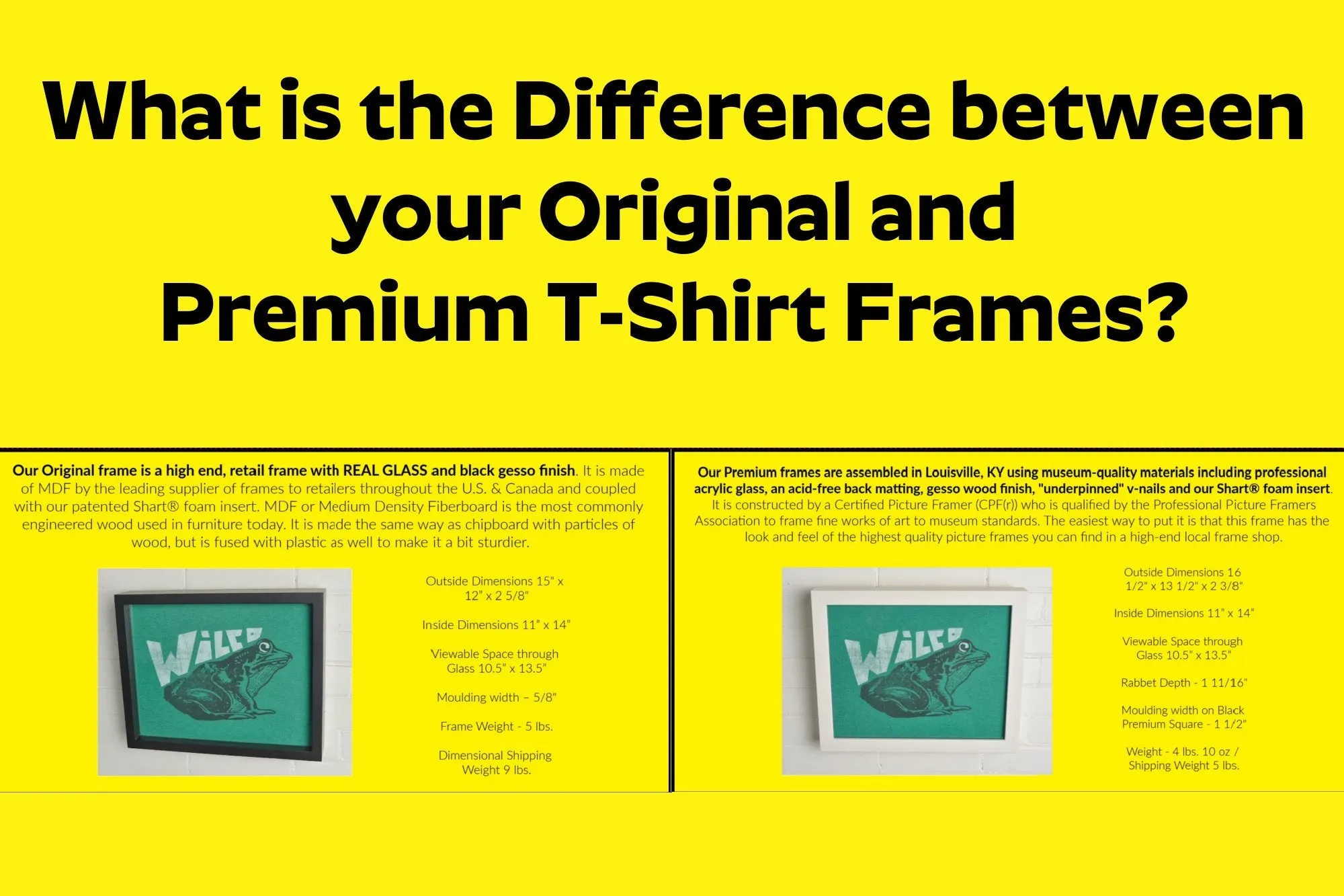 Shart Premium T-Shirt Frame Display Case – White