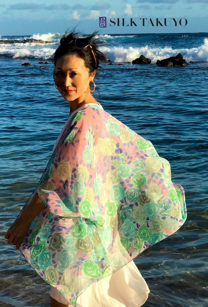 Sheer Kimono, Night Sakura, Amethyst