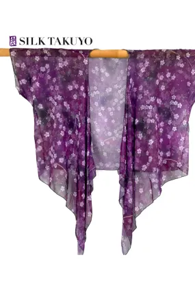 Sheer Kimono, Night Sakura, Amethyst