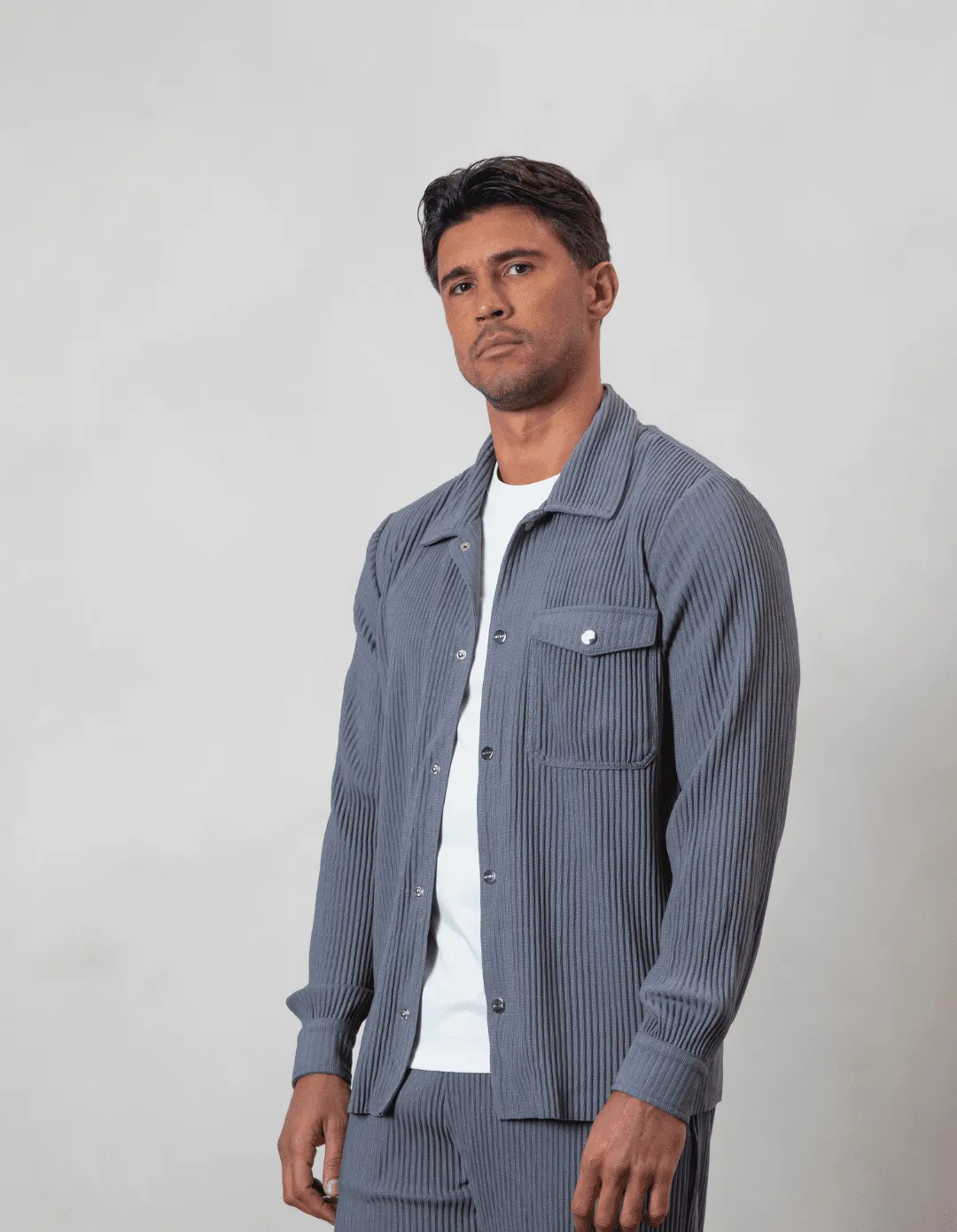 Slate Grey Pleated Jacket