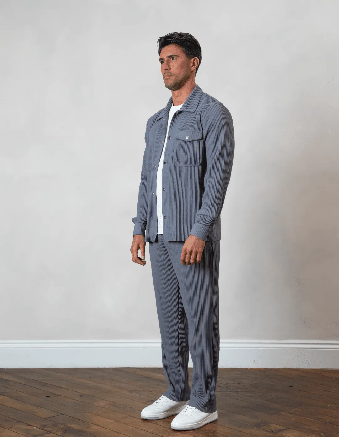 Slate Grey Pleated Jacket