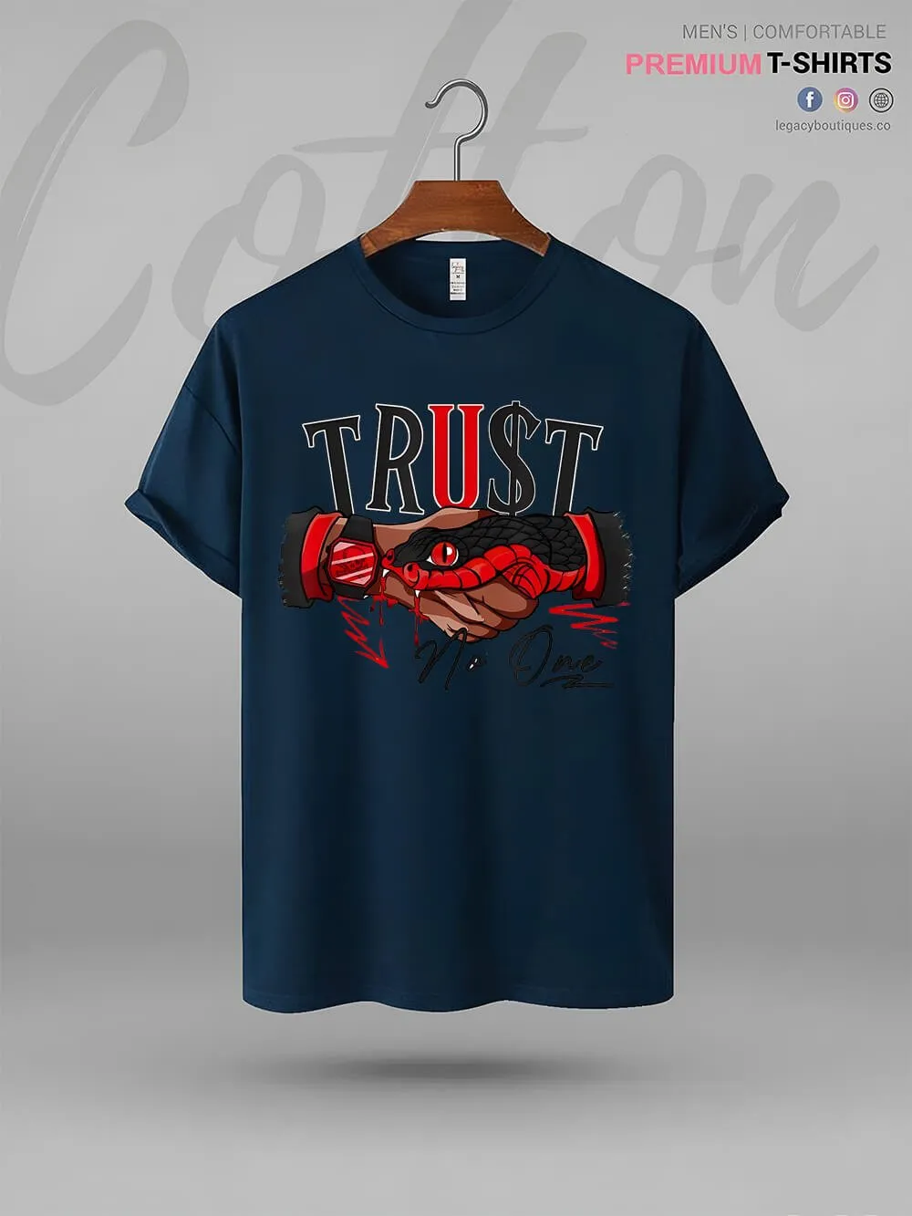 Snake Trust No One Print Men's High Quality In Cheapest Price T-Shirt