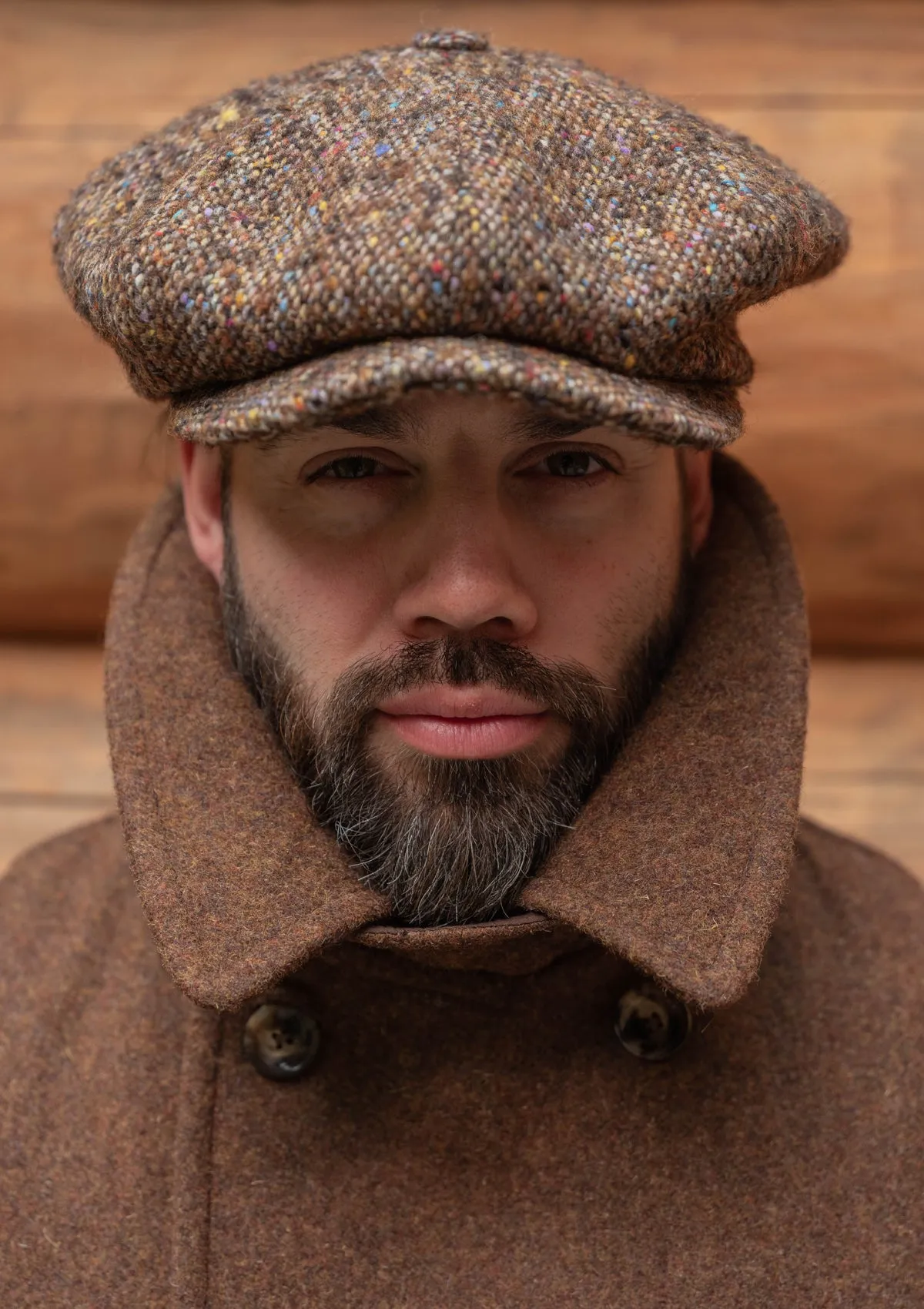 Storm-Collar Pure Wool Pea Coat - Tawny Rust