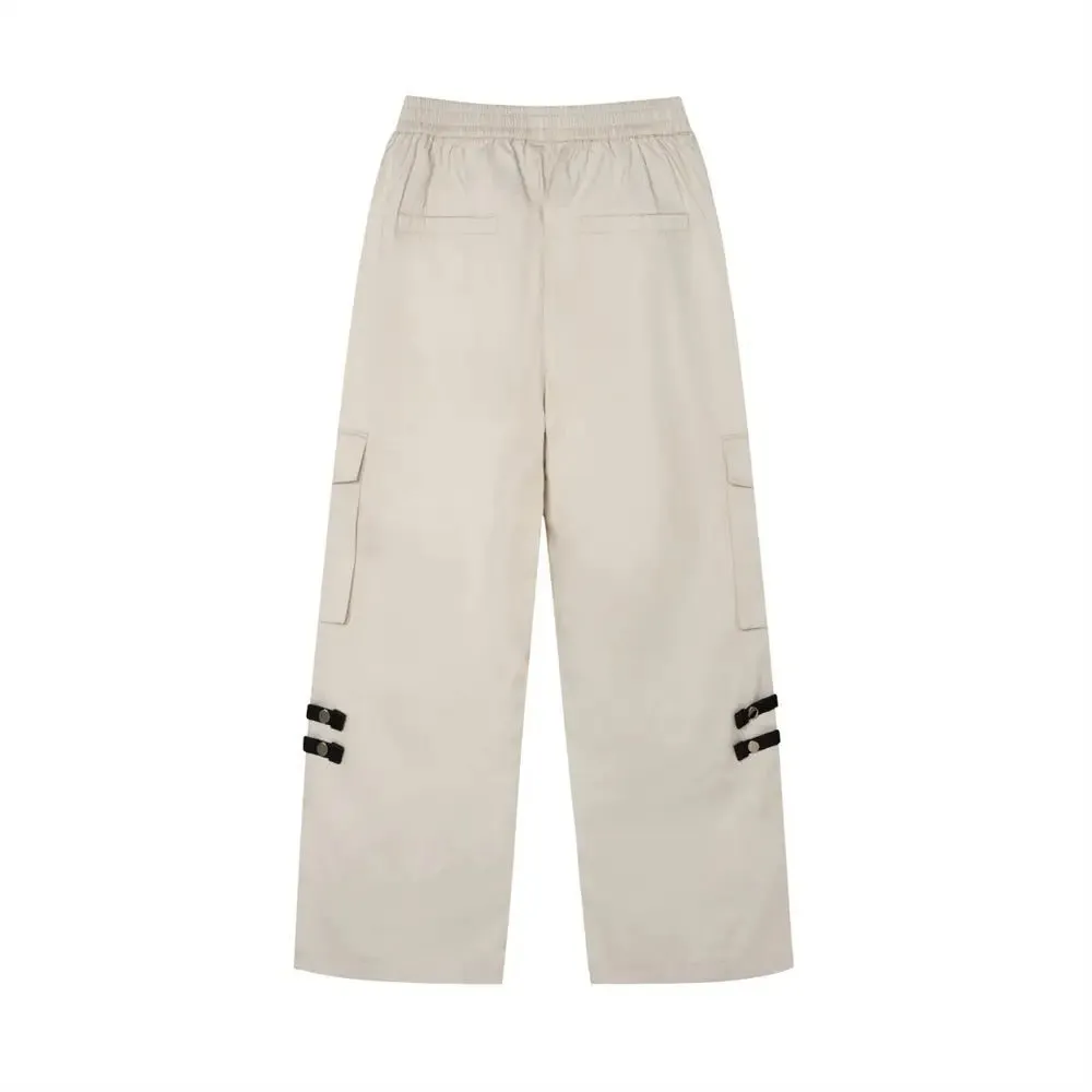 Striped Ribbon Cargo Pants