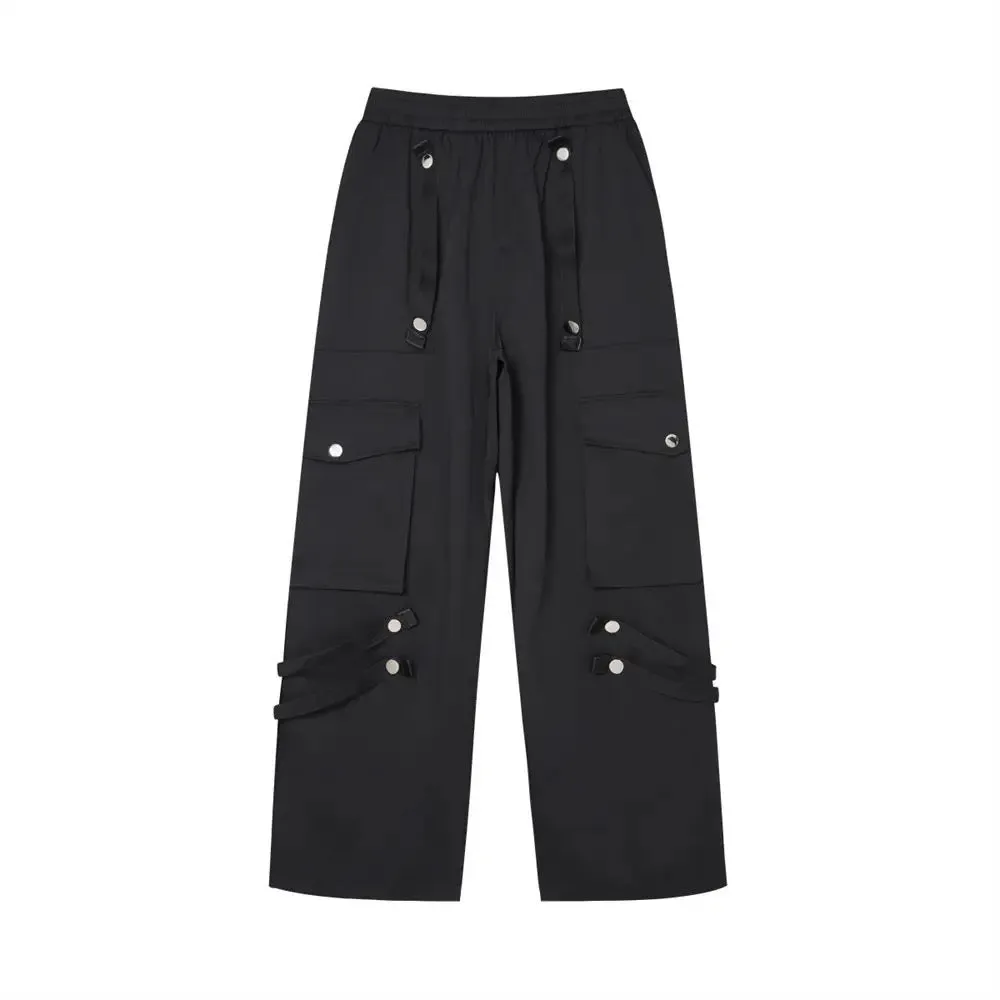 Striped Ribbon Cargo Pants