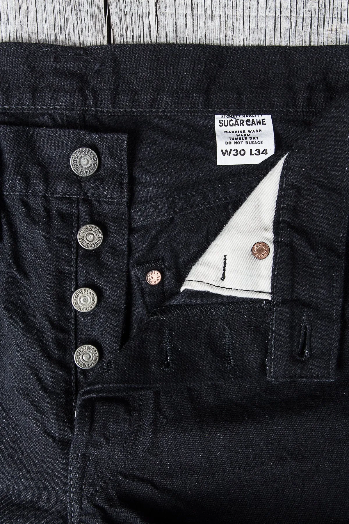 Sugar Cane & Co. Lot 470 Type 3 Slim Fit One Wash Black Jeans SC41470