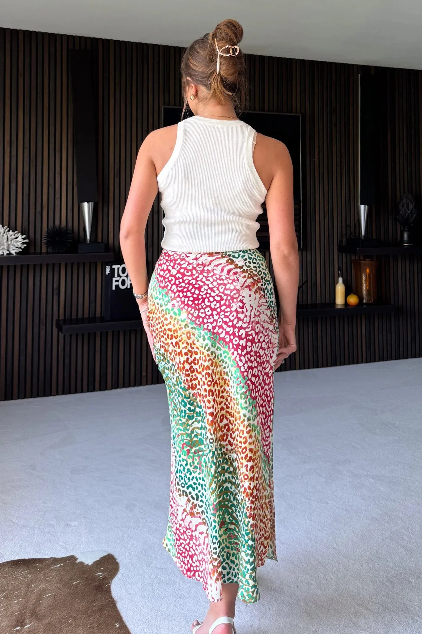 Sunya Multi Leopard Midi Skirt