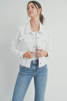 The Quinn White Jean Jacket