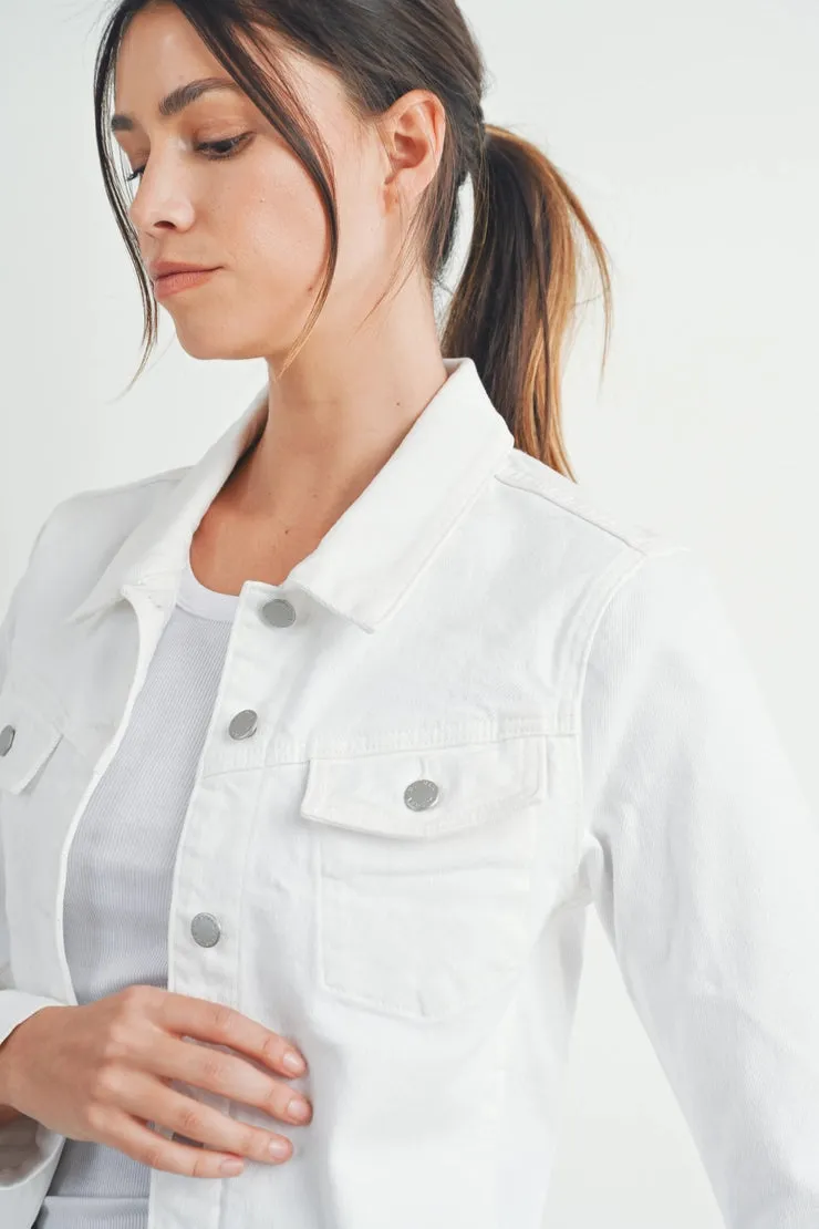 The Quinn White Jean Jacket