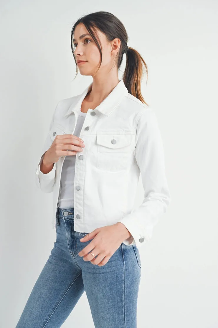 The Quinn White Jean Jacket