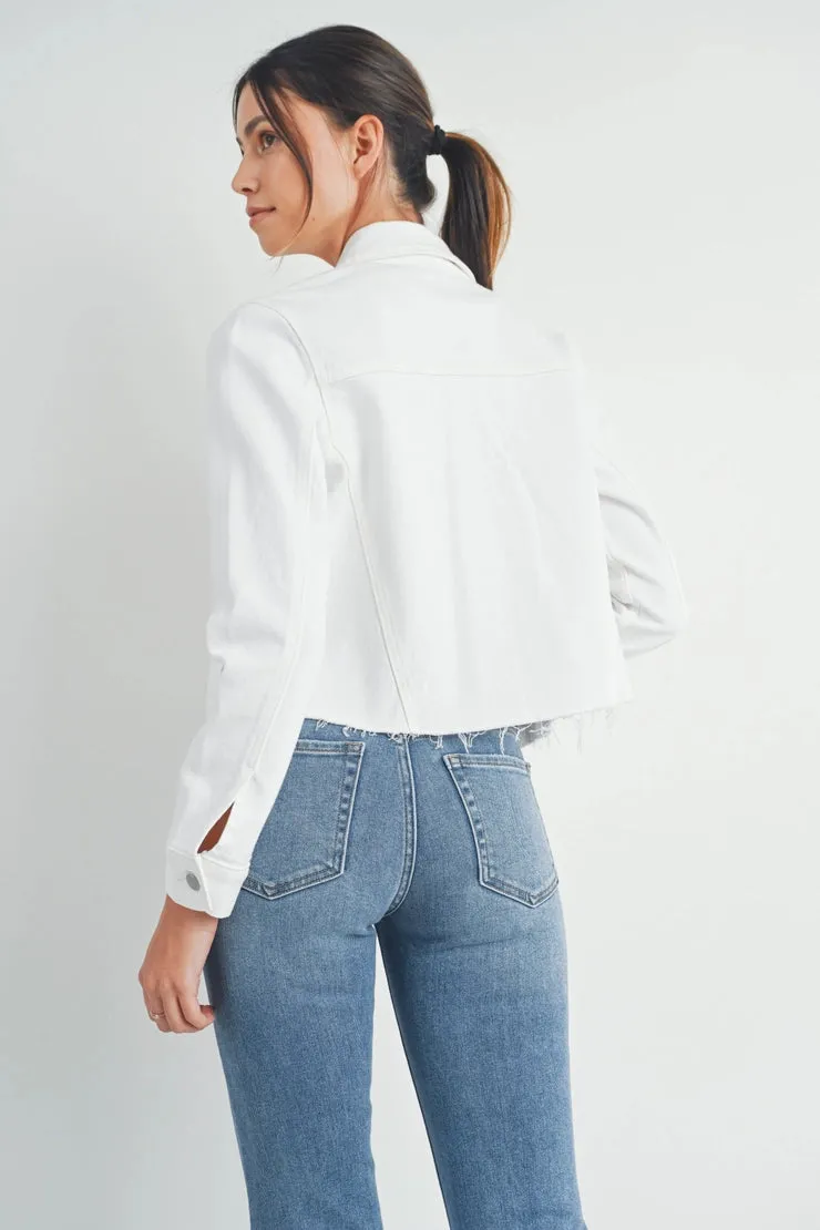 The Quinn White Jean Jacket