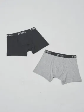 Thrills Briefs 2 Pack - Black/Grey Marle