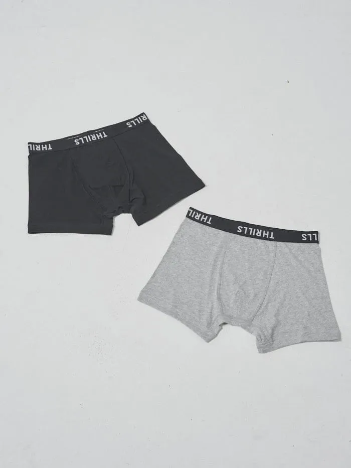 Thrills Briefs 2 Pack - Black/Grey Marle