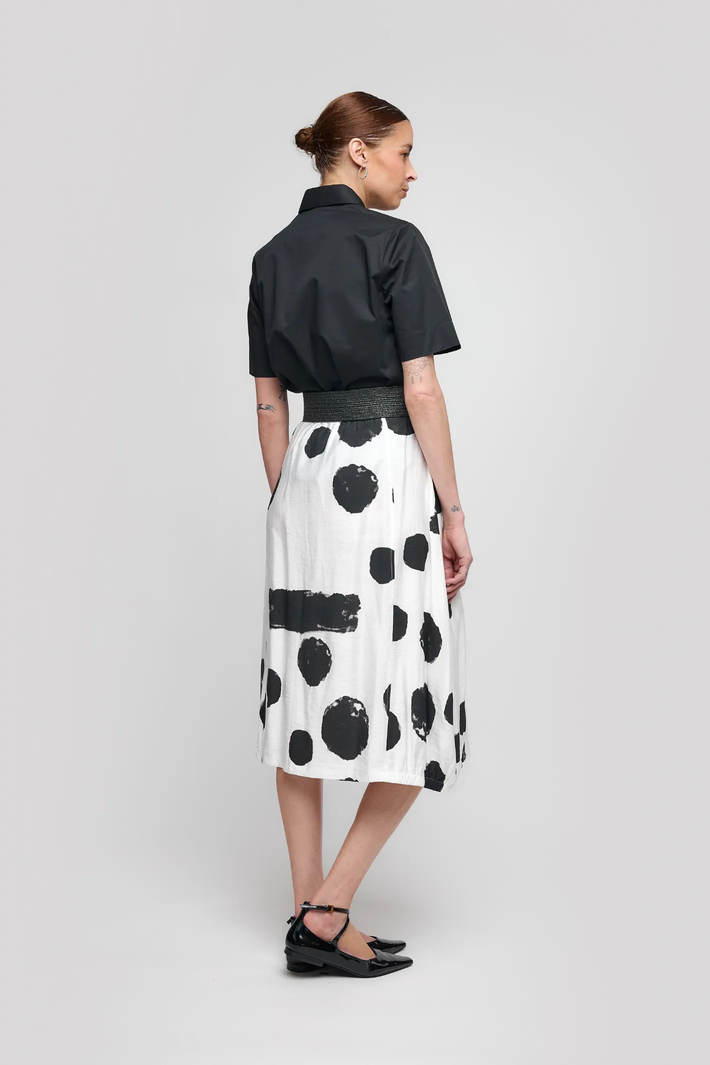 Uchuu CS25-205 Black Spot Midi Skirt