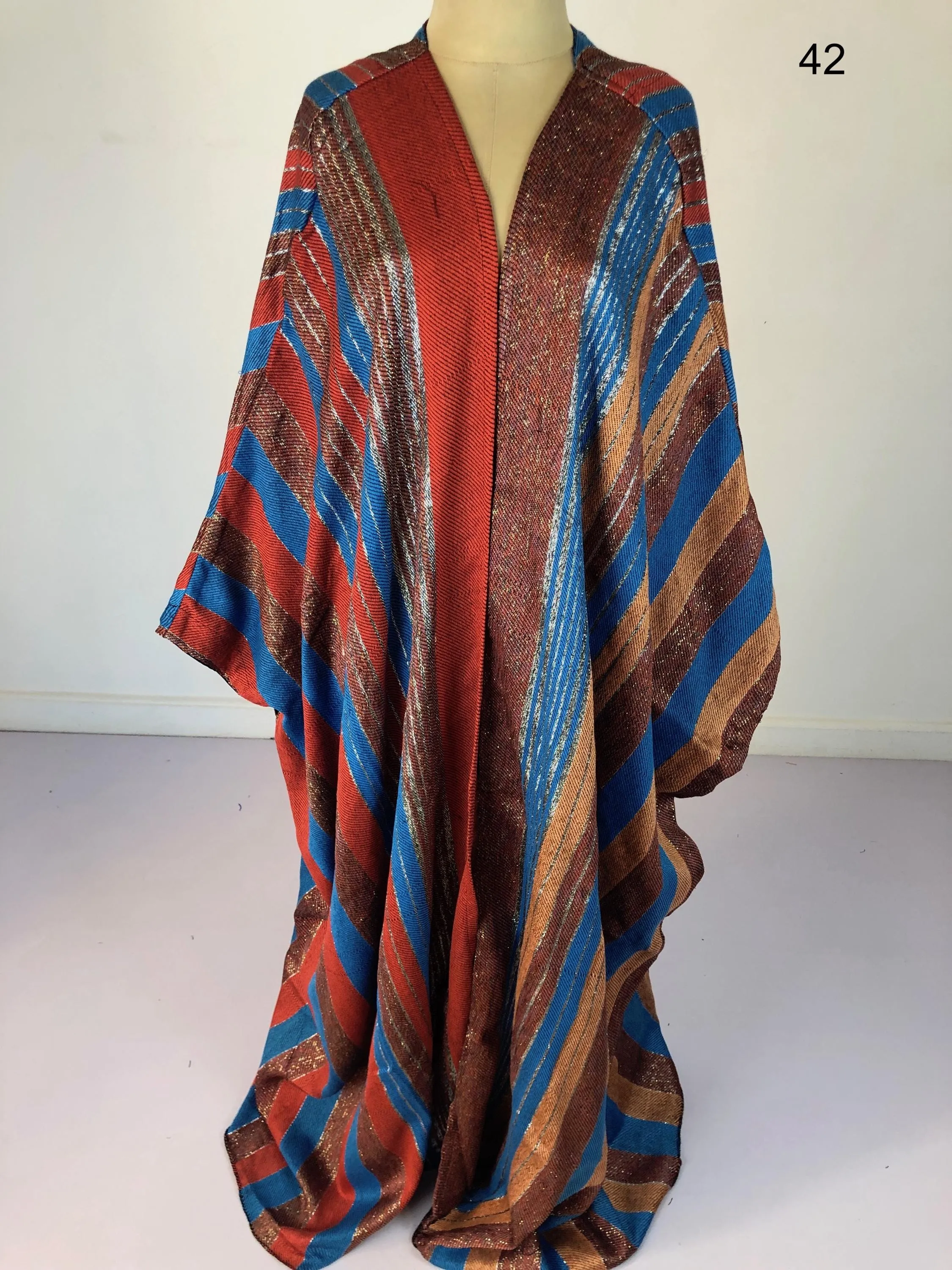 Vibrant multicolor hand loomed Kimono, Winter Wool Kimono, Abayas, Winter Abaya, Colorful Abaya, Handmade Abaya, Kimonos for women