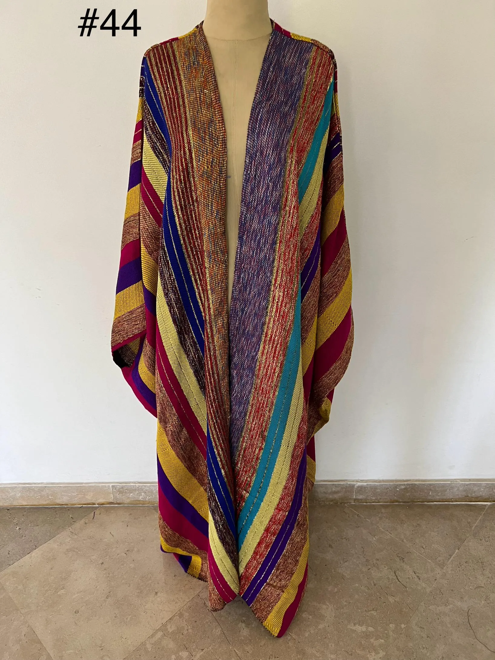 Vibrant multicolor hand loomed Kimono, Winter Wool Kimono, Abayas, Winter Abaya, Colorful Abaya, Handmade Abaya, Kimonos for women