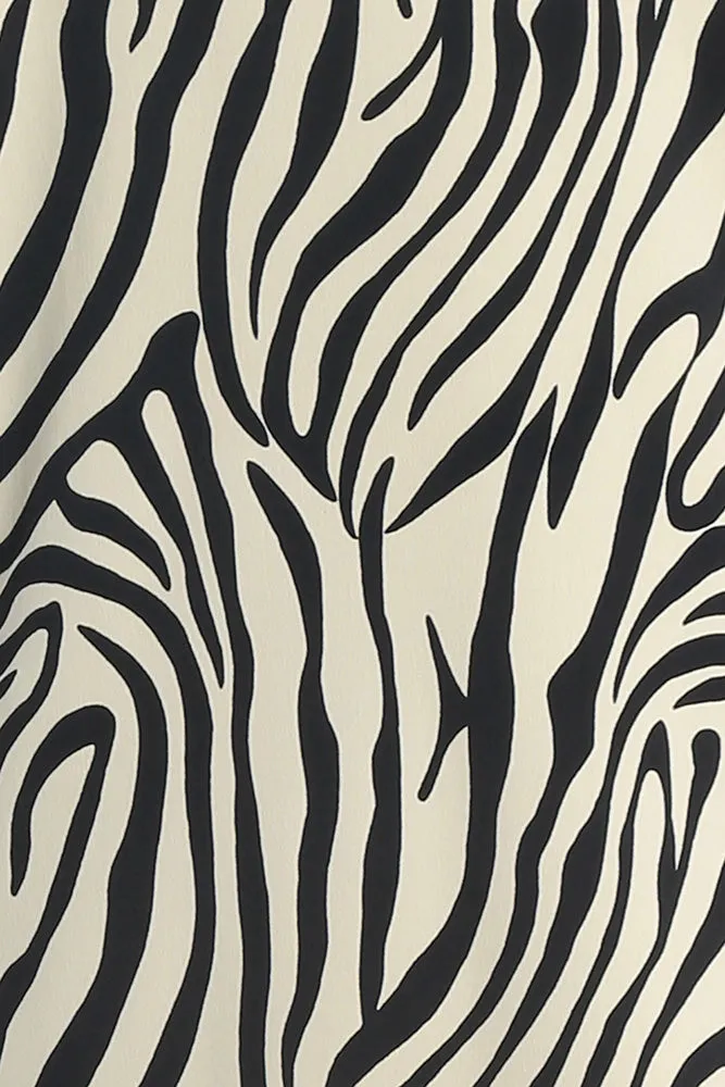 Vikki Vi Jersey Ivory Zebra Long Sleeve Kimono Duster