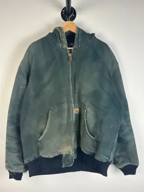 Vintage Carhartt Thrashed Active Hooded Black Jacket