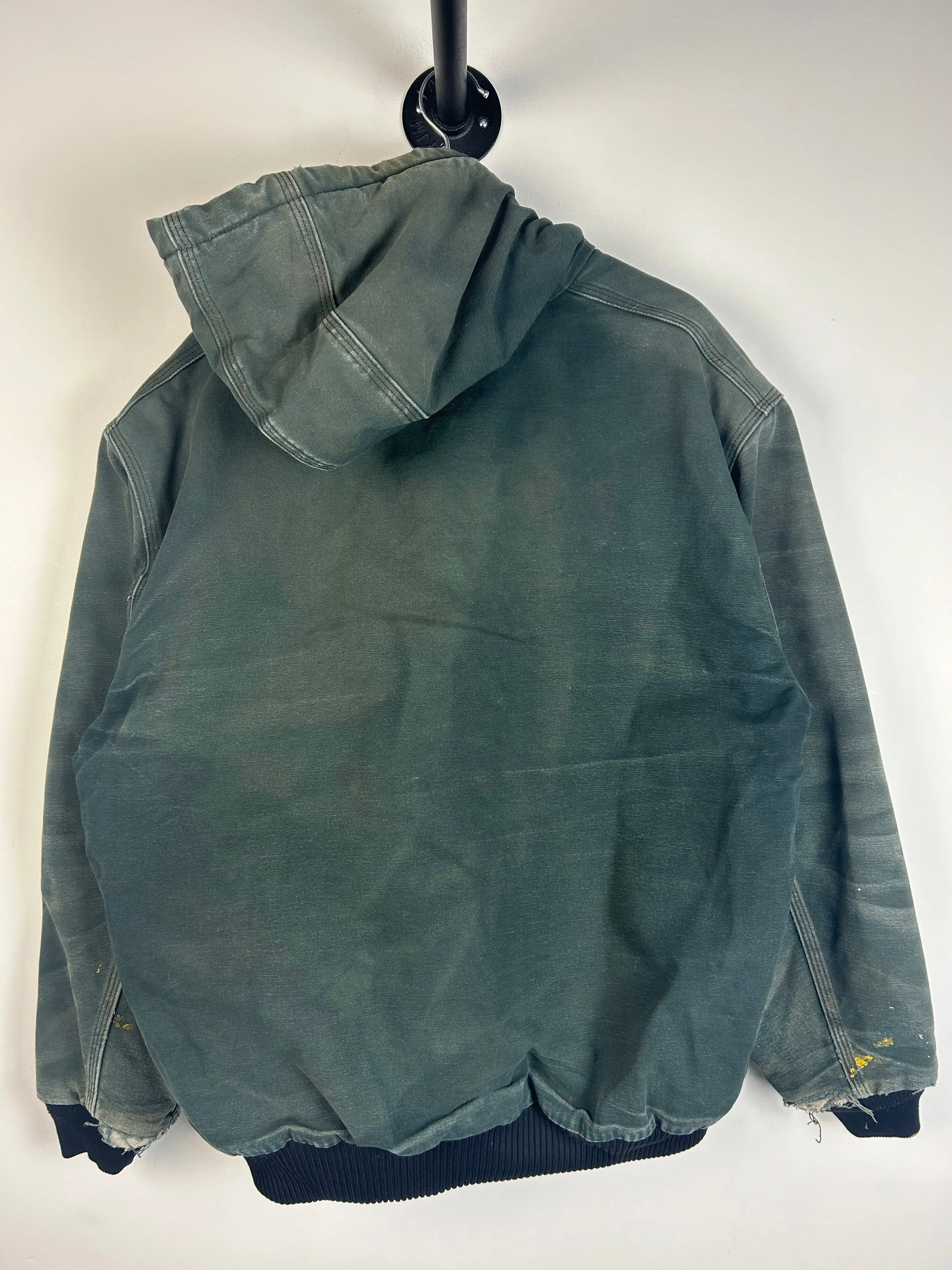 Vintage Carhartt Thrashed Active Hooded Black Jacket