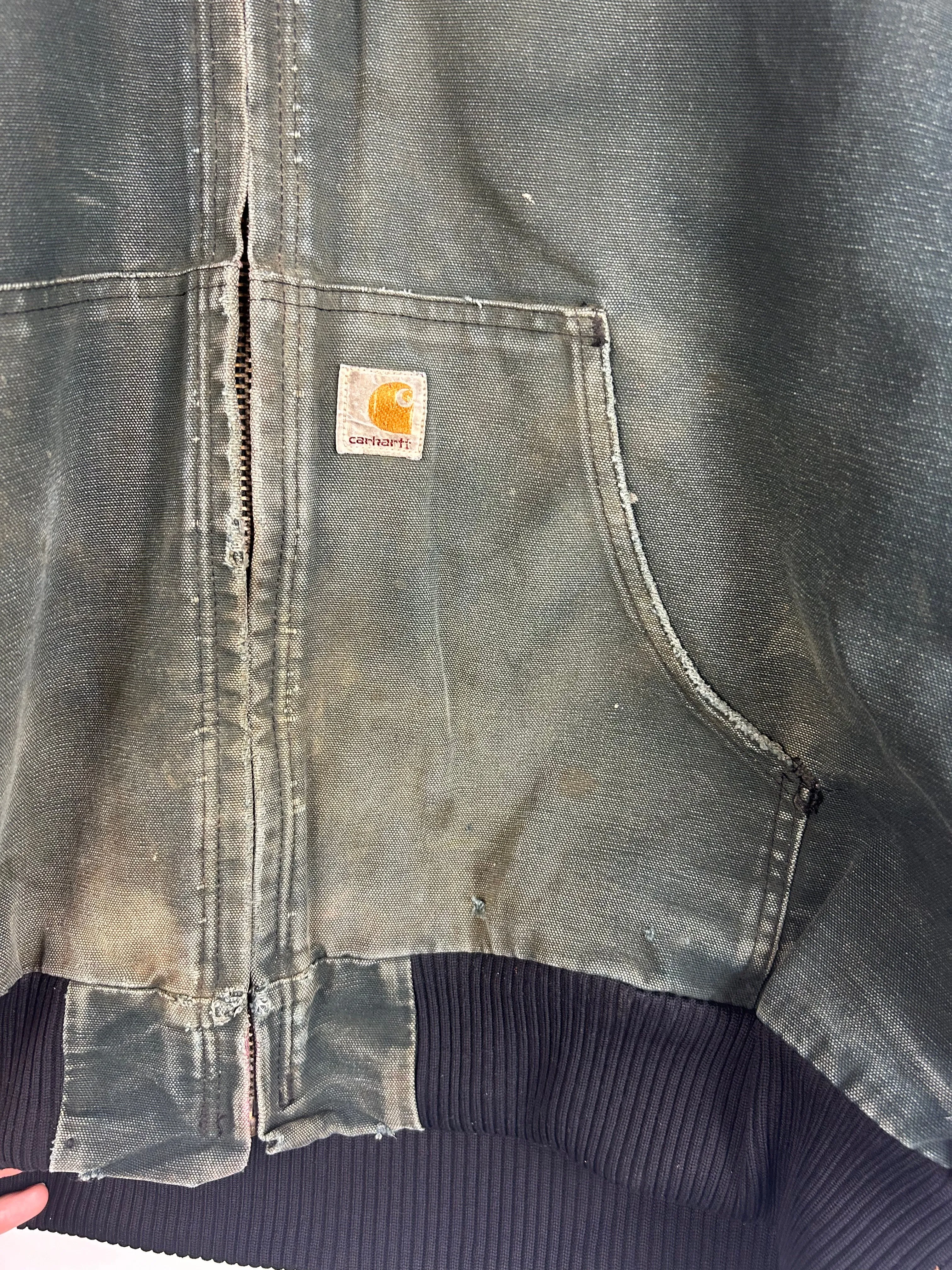 Vintage Carhartt Thrashed Active Hooded Black Jacket