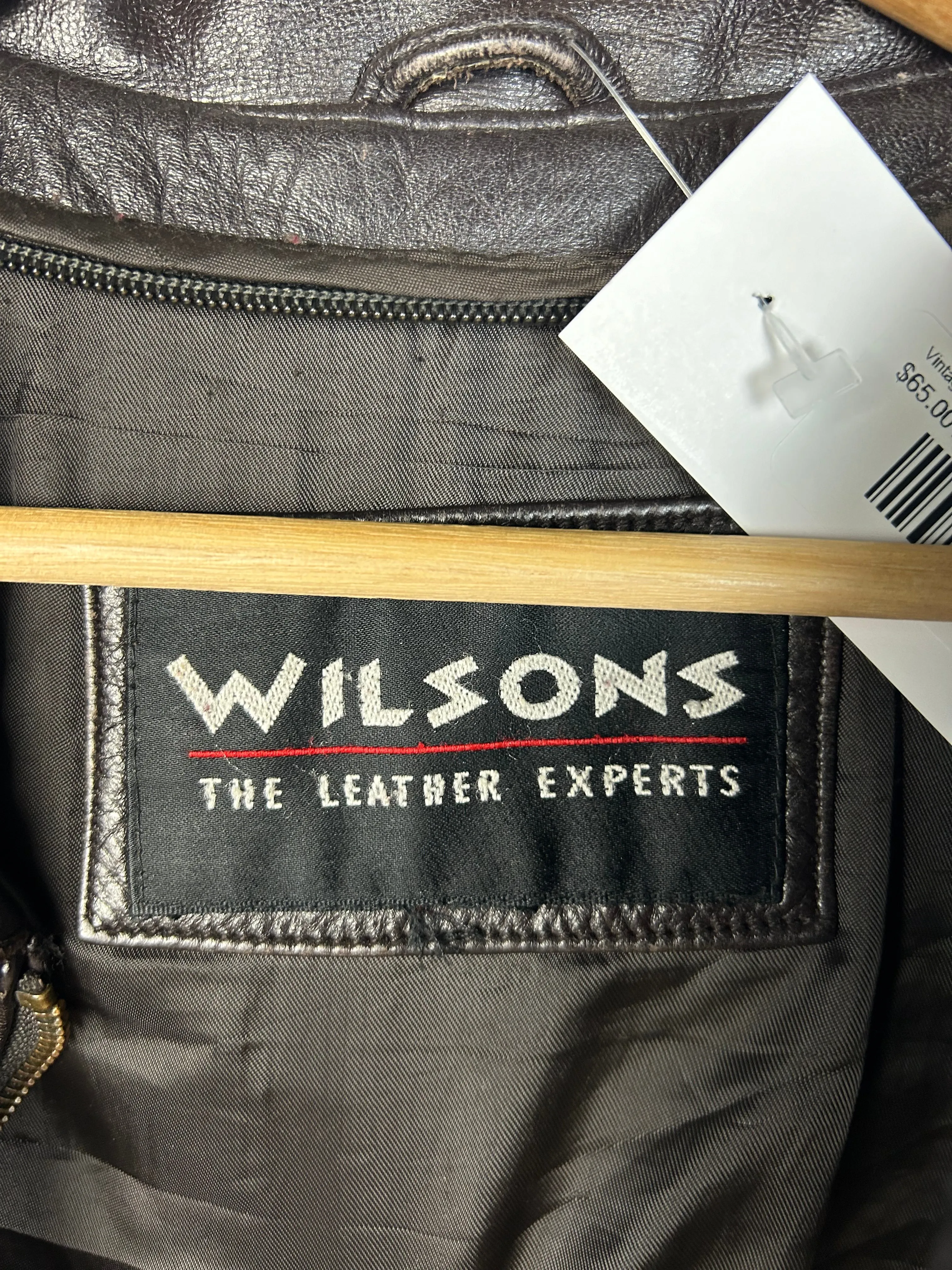 Vintage Y2K Wilsons Brown Leather Cropped Jacket