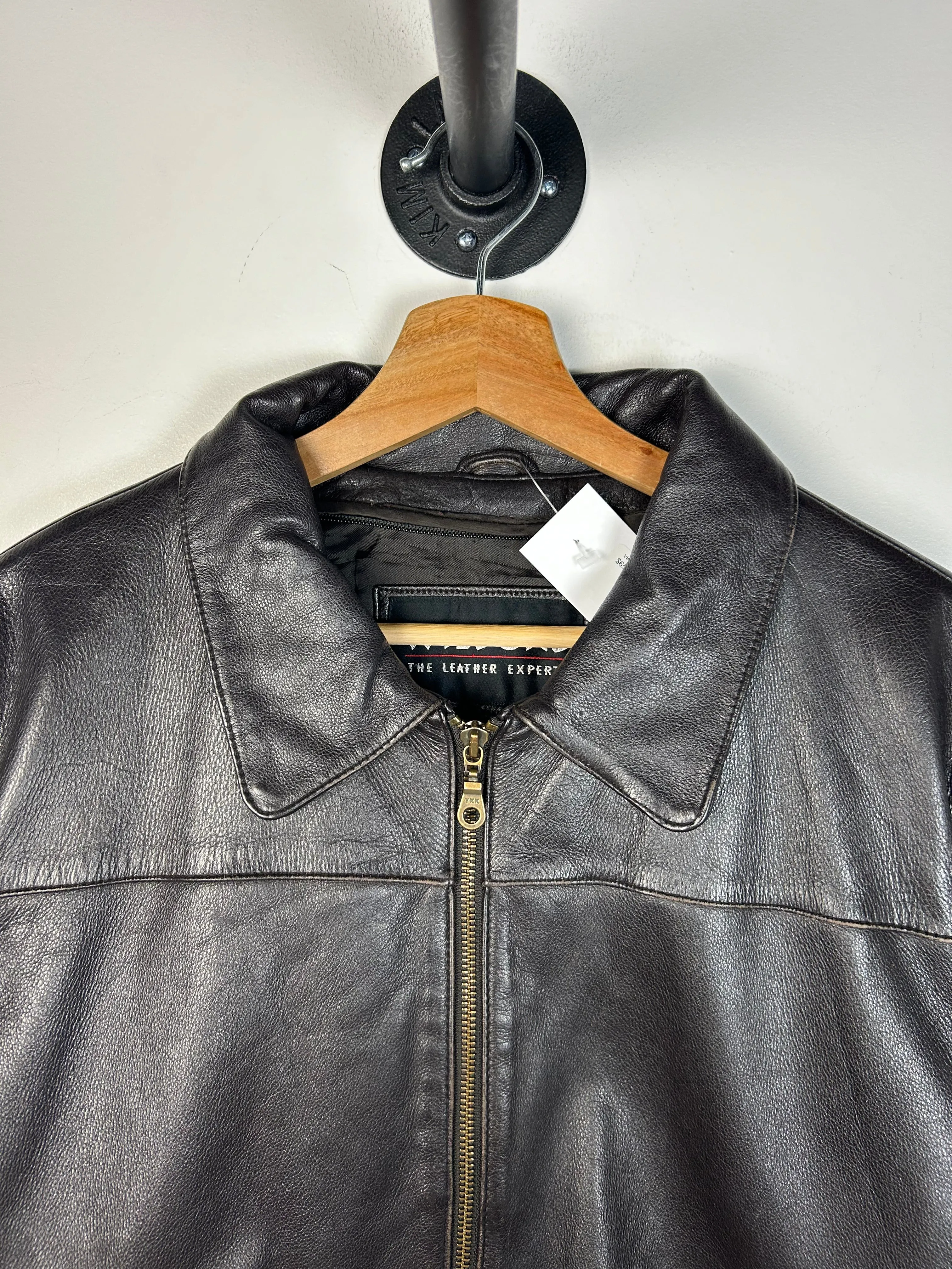 Vintage Y2K Wilsons Brown Leather Cropped Jacket