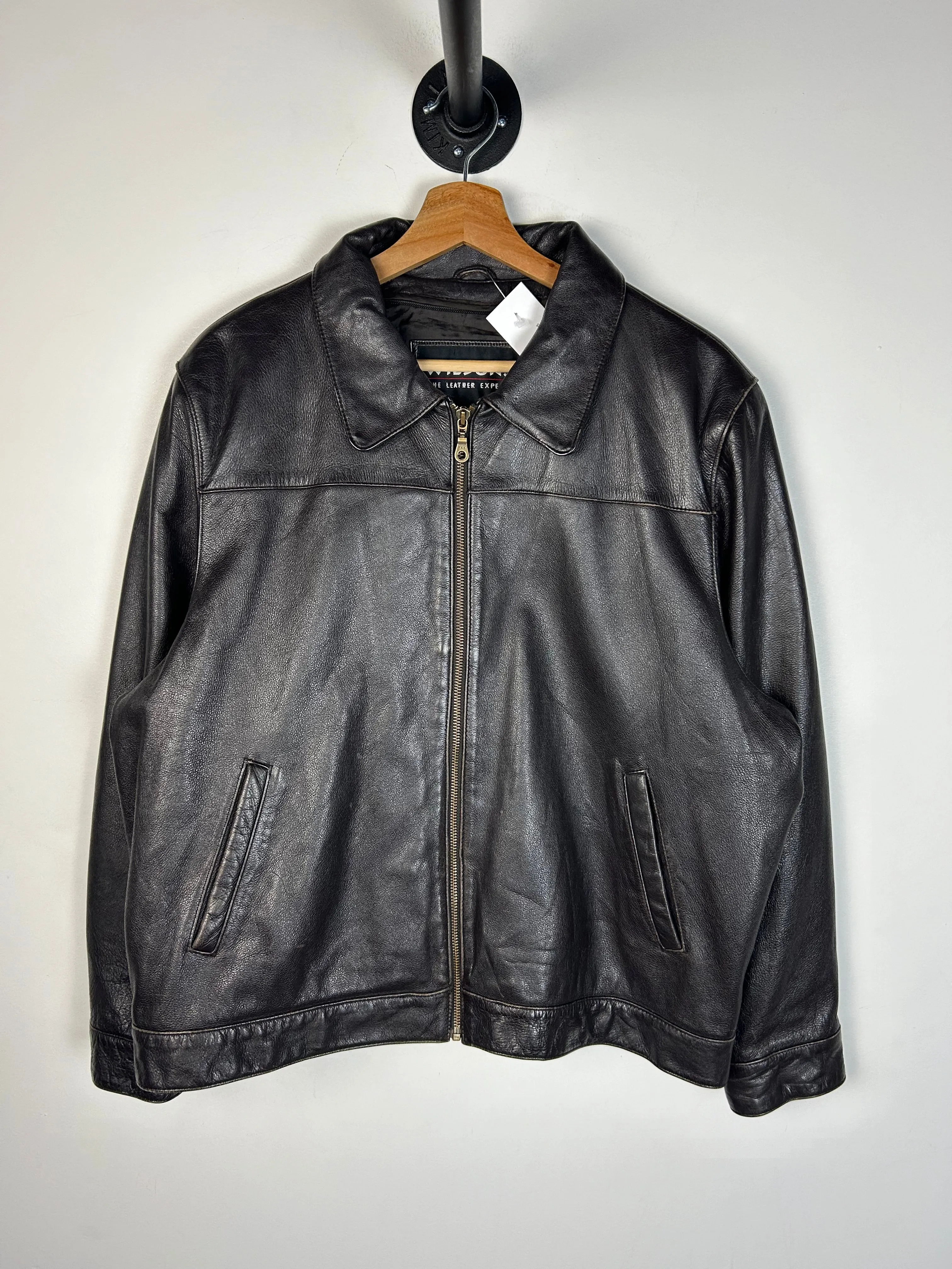 Vintage Y2K Wilsons Brown Leather Cropped Jacket