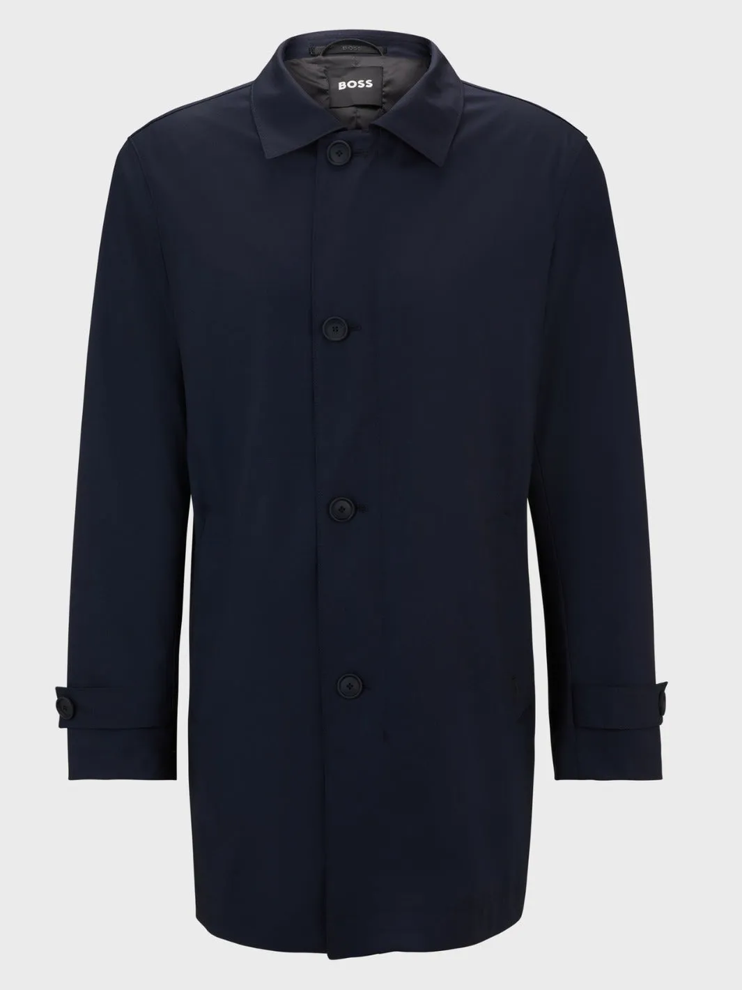WATERPROOF COAT BLENDED WITH WOOL Marine