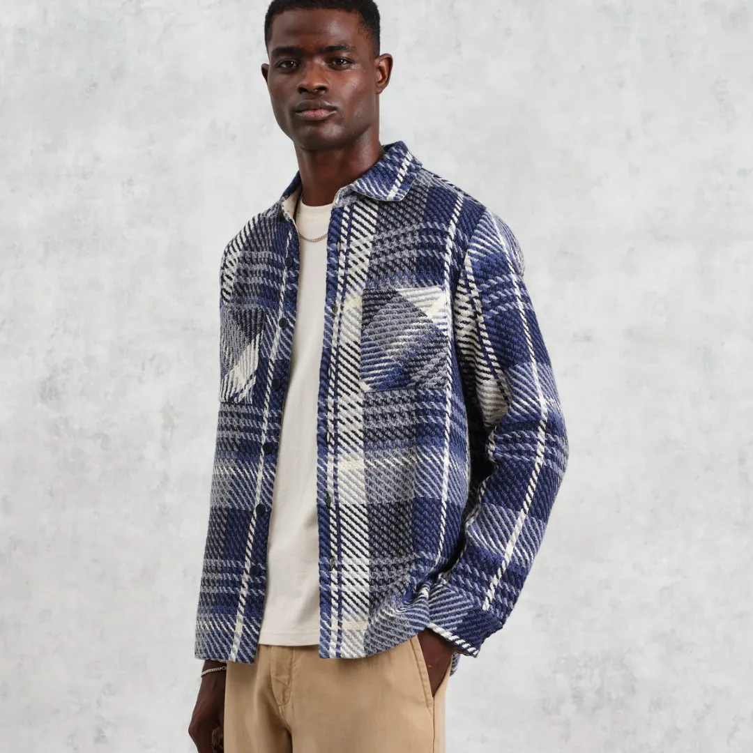 Wax London : Whiting Overshirt in Spear Check