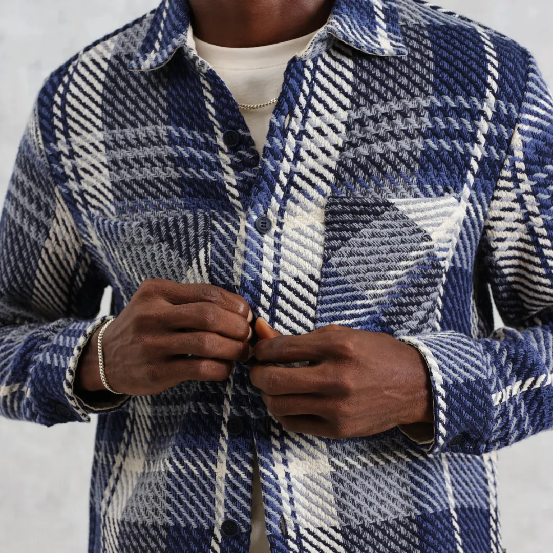 Wax London : Whiting Overshirt in Spear Check
