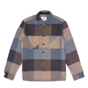 Wax London : Whiting Overshirt in Square Check