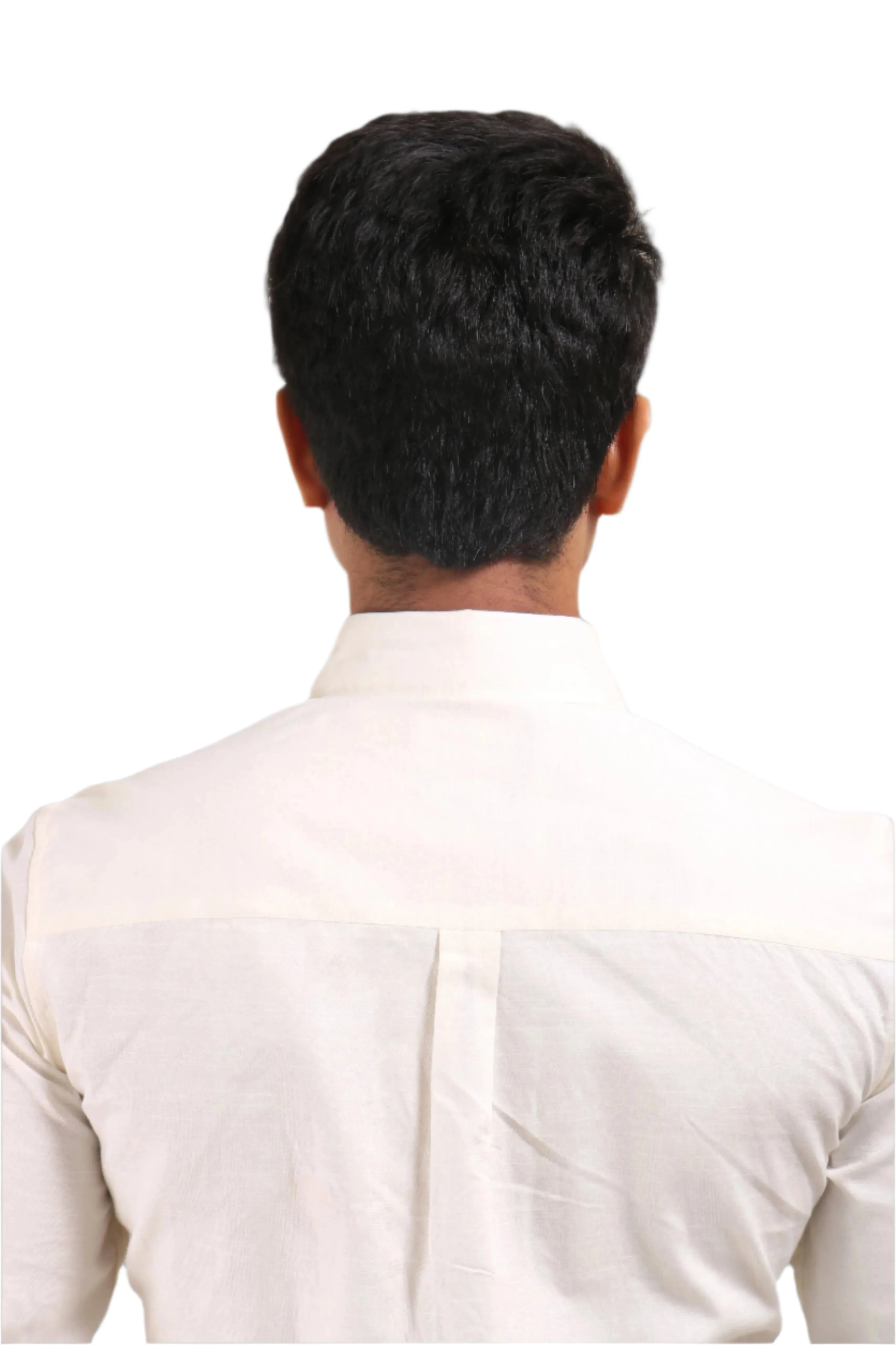 WHITE SATIN SLUB SLIM FIT SHIRT