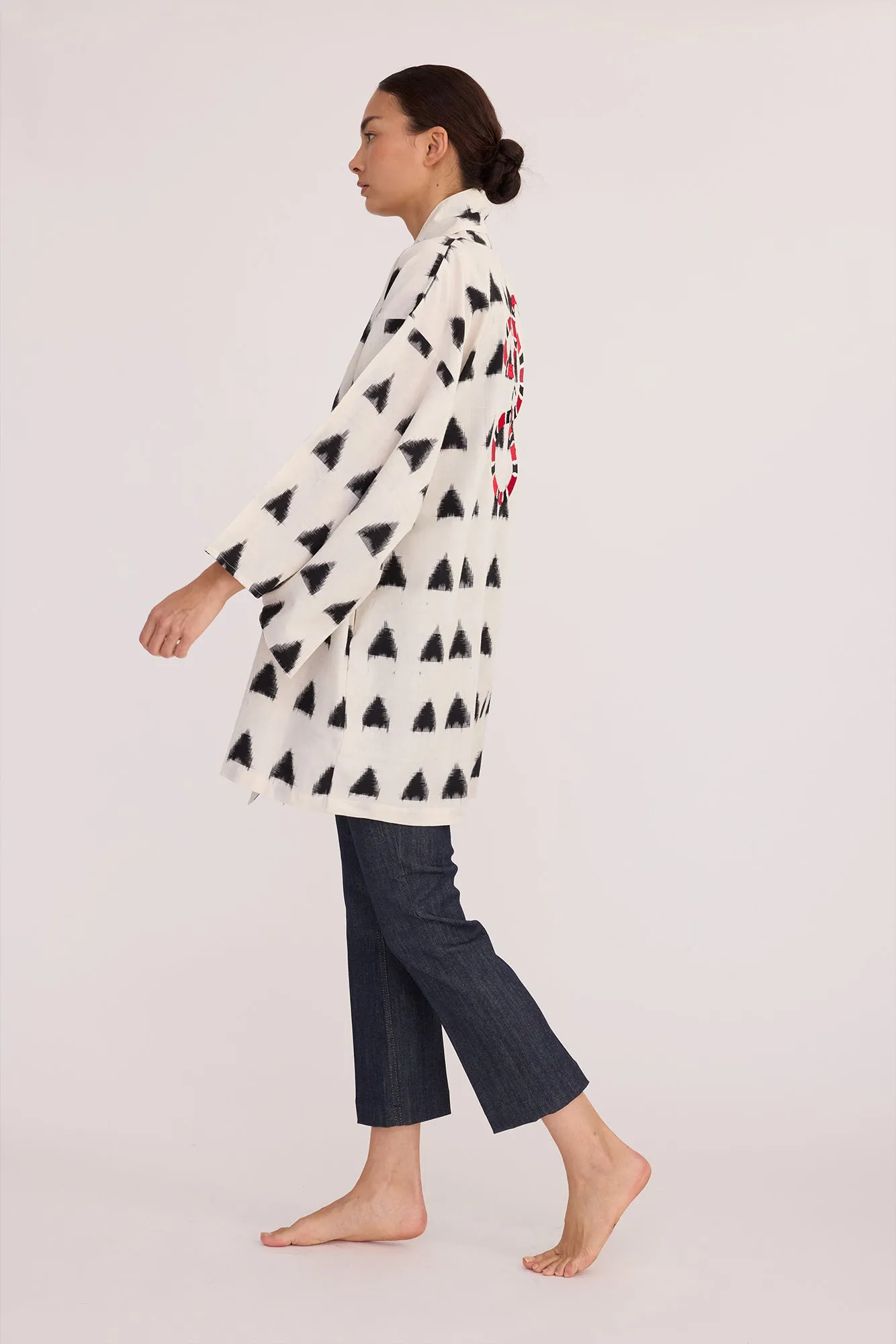 White Savannah Short Kimono