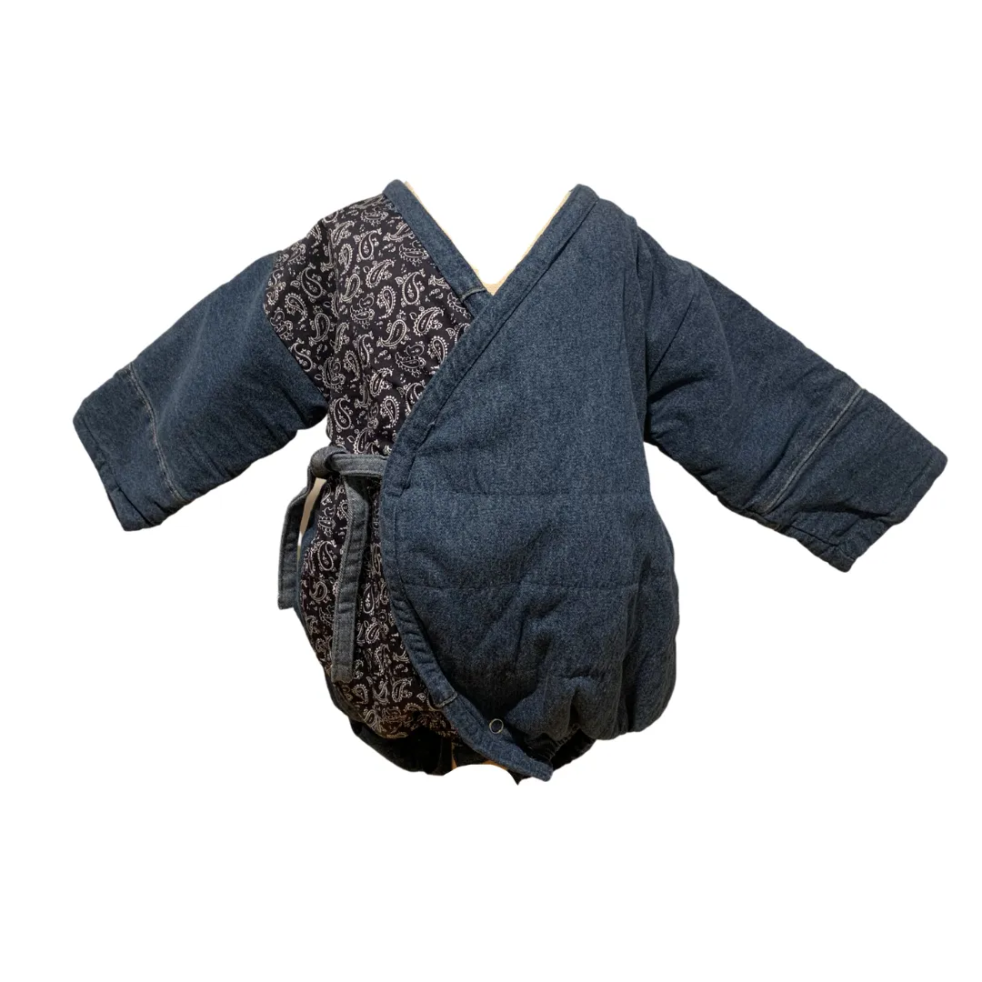Winter Kimono onesie for babies.