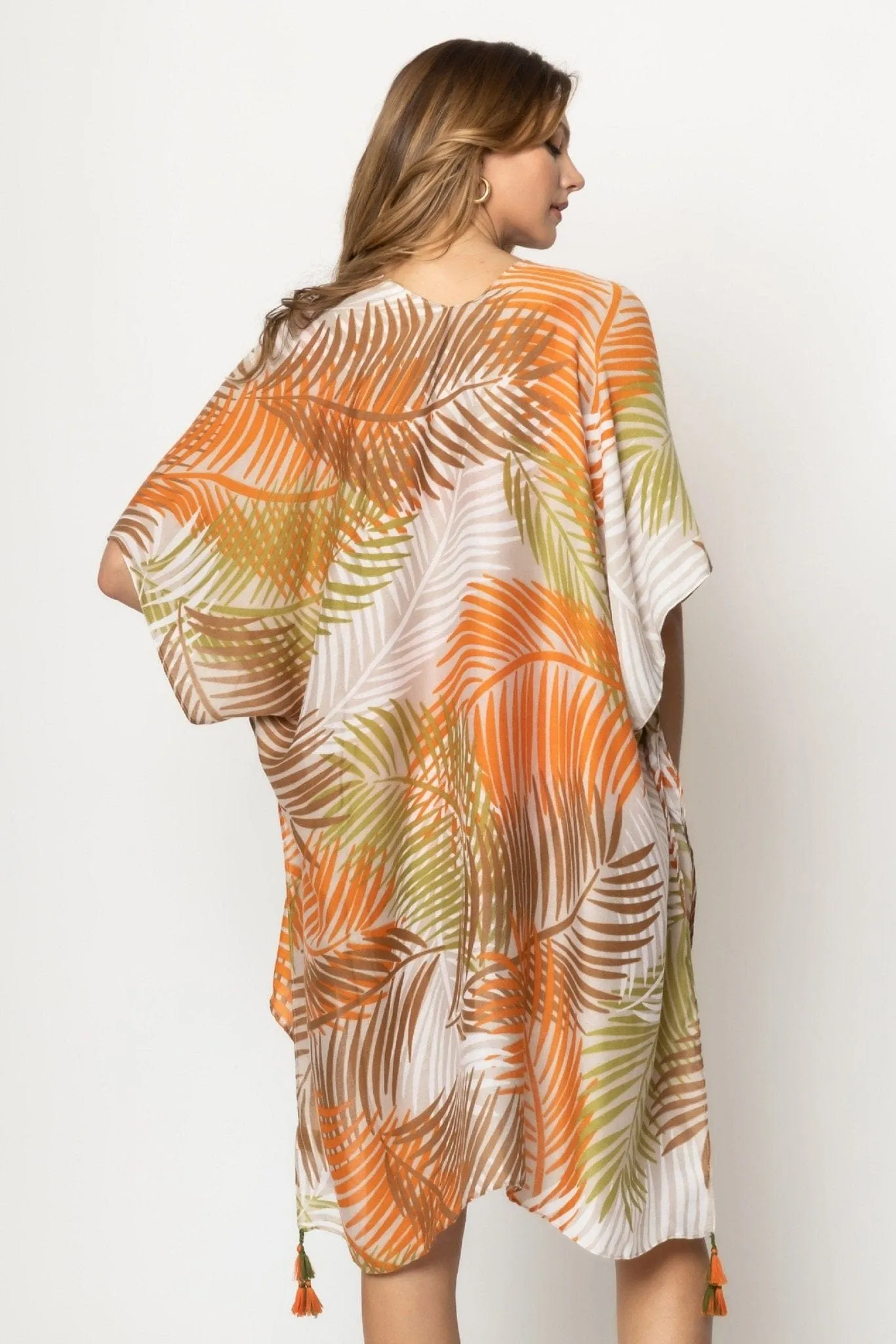 WLK310079 Sara Palm Print Kimono